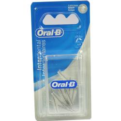 Verpackung von Oral-B Interdentalbürsten in Blau und Silber.