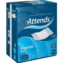 Eine Packung mit blauen Attends Cover-Dri Plus Einlagen.