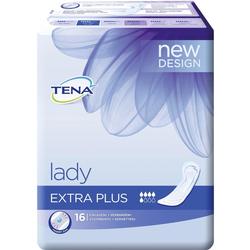 Eine Packung Damenbinden der Marke Tena, extra plus Saugkraft.